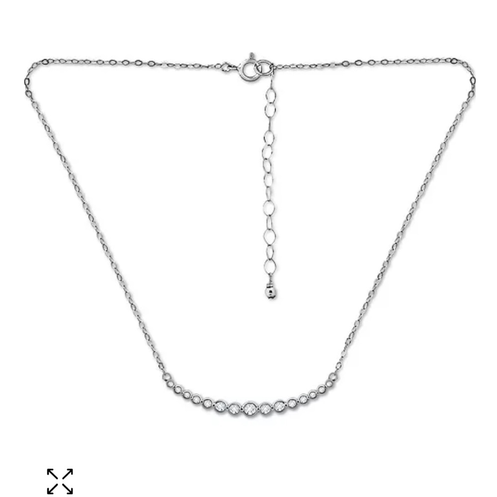 Giani Bernini Cubic Zirconia Curved Bar Necklace